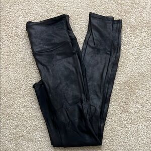 Spanx Black Faux Leather Leggings, Small